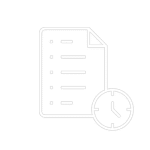 White icon of a clock and document