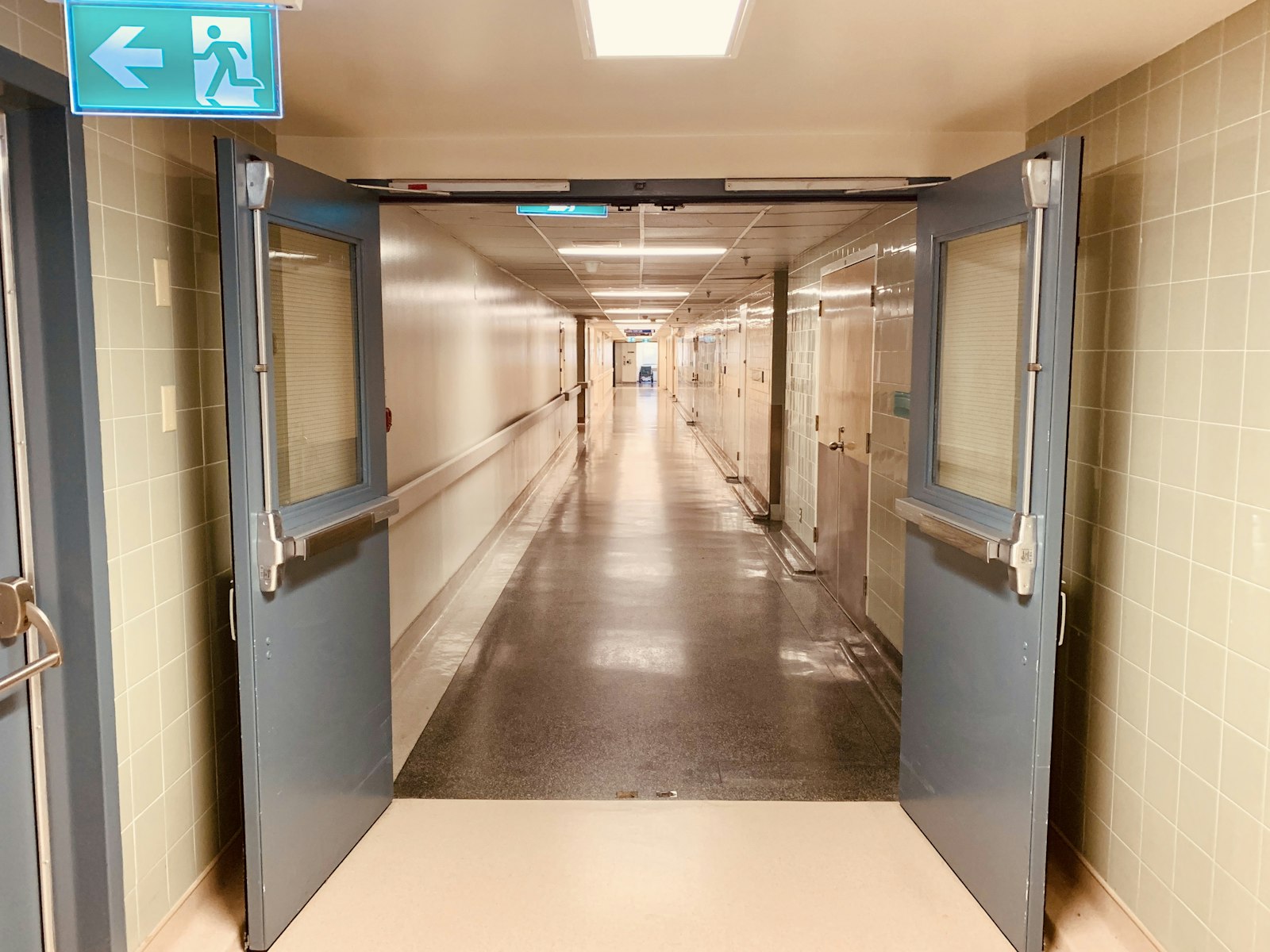 A clean hospital corridor A clean hospital corridor