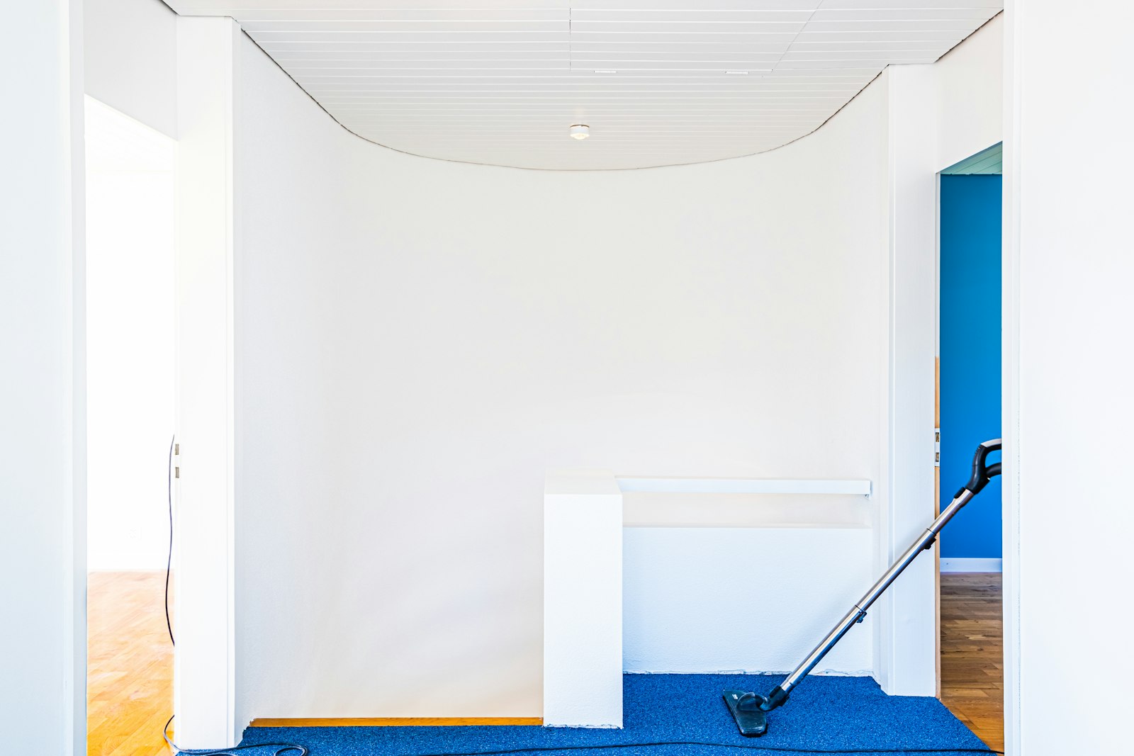 A mop and bucket in a cleared commercial interior A mop and bucket in a cleared commercial interior